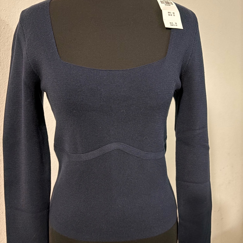 Abercrombie & Fitch Navy blue long sleeve top